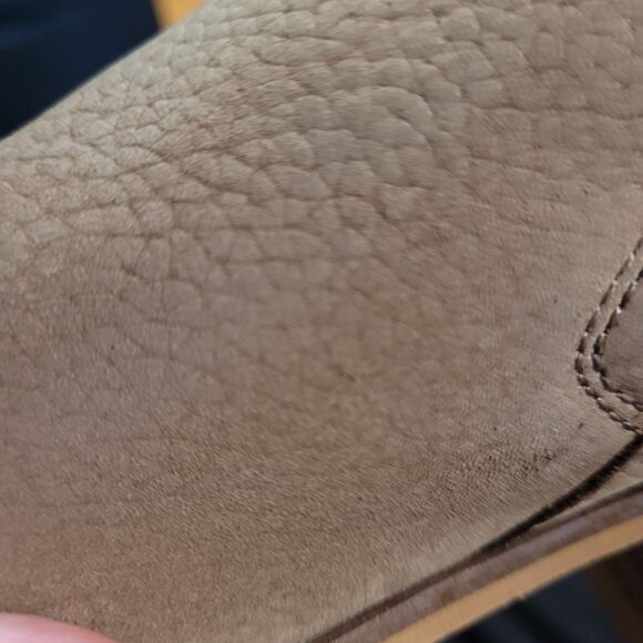 Lucky Brand Vennia Booties | Boho Western Sueded Pebbled Leather | Taupe | 9.5 - Picture 4 of 7